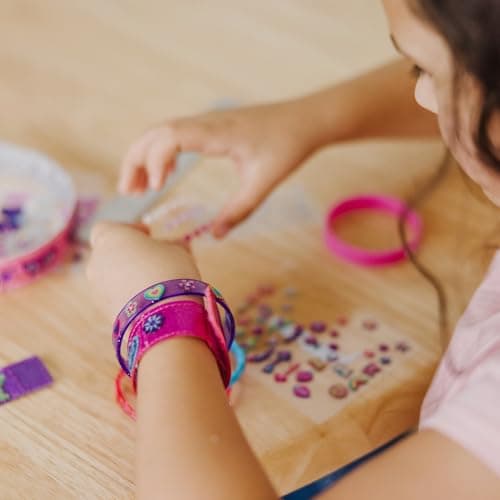 Melissa & Doug Design-Your-Own Bracelets with 100+ Sparkle Gem & Glitter Stickers, Kids Snap Bracelets, Stickers & Jewelry Crafts, Preschool Toys for Girls & Boys Ages 4+ — view 6
