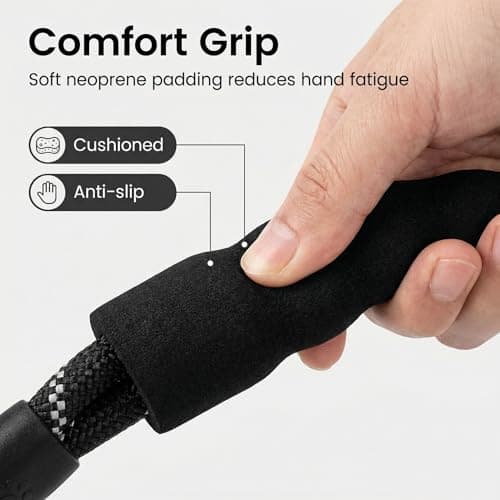 PETESCORT Strong Heavy Duty Dog Leash for Large Dogs with Padded Handle - 6FT,10FT,15FT,30FT,50FT Long Dog Leads, Durable Pet Training Leash for Medium & Small Dogs (6FT1/2Inch,Black) — view 4