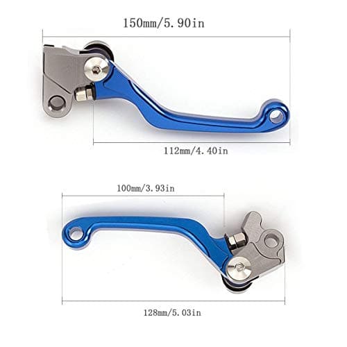 Krace CNC Motorcross Dirt Bike Pivot Brake Clutch Levers Set Fit For Yamaha YZ125/YZ250 YZ426F/450F 2001-2007 w/ 7/8" 22mm Rubber Hand Grips — view 4