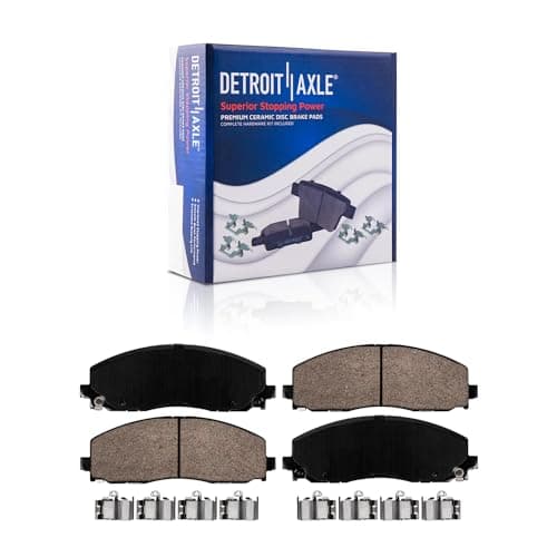 Detroit Axle - Front Brake Kit for Chrysler Town & Country Voyager Pacifica Dodge Grand Caravan Journey Ram C/V, Drilled & Slotted Brake Rotors Ceramic Brakes Pads Replacement 12.99" inch Rotor — view 5