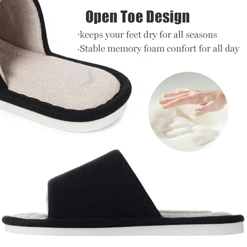 Dokela Mens Open Toe House Slippers Breathable Slip-on Indoor Slippers with Memory Foam Soft Machine Washable Bedroom Home Shoes — view 3