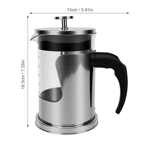 Jiawu French Press Coffee Maker Thickened Glass Durable French Coffee Pot for Home Travel Camping Stainless Steel 800ml (Woven 800ml) — view 7