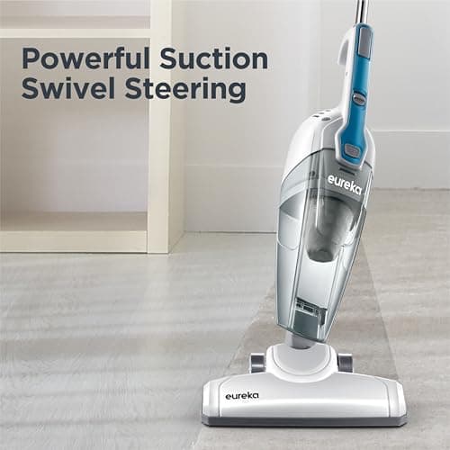 Eureka Home Lightweight Corded Stick Vacuum Cleaner, Powerful Suction Convenient Small Vacuum for Hard Floor, 3-in-1 Hand Vacuum, Aqua Blue, NES100 — view 3
