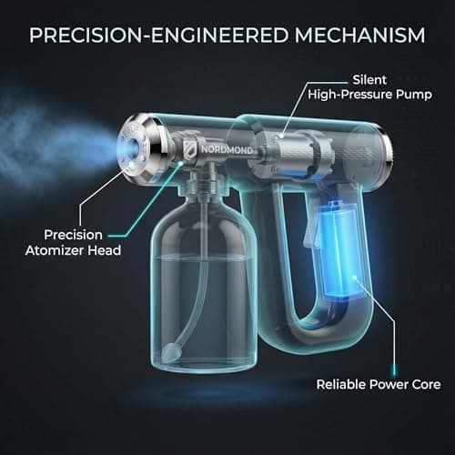 The Original Disinfectant Fogger Machine - Professional Sanitizer Sprayer - ULV Atomizer & Nano Steam Gun – Rechargeable Barber Spray Gun with Blue Light V2 — view 2