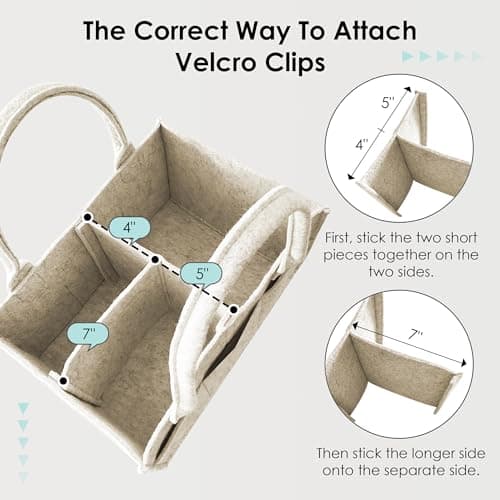HIPHOP PANDA 2-Pack Diaper Caddy Organizer - Nursery Storage Bin & Car Organizer for Diapers, Wipes, and Baby Essentials - Dual-Color Solid Set (Caramel/Oatmeal), Regular Size — view 2