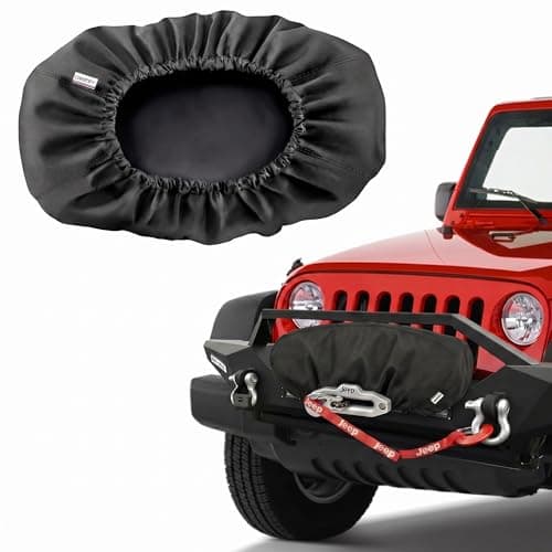 COVERTIFY Winch Cover, 600D Heavy Duty Winch Cover 12000lb, Waterproof Dustproof Sunproof Tear-resistant Cover 8000 - 17500lbs for Badlands Outdoor All-Weather Protection , 21.5” x 9.5” x 7.5”