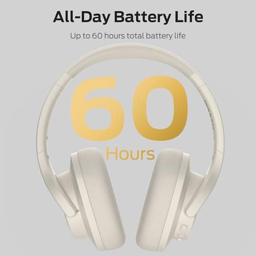 Monster Mission 200 Wireless Headphones, Bluetooth Headphones with 3 EQ Modes, Low Latency HiFi Stereo Foldable Lightweight Headset, 60H Playtime,Deep Bass for Home Office Cellphone PC Ect, White — view 5