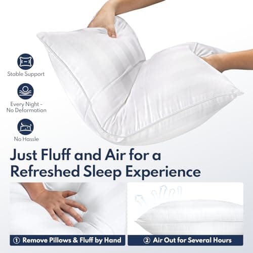 HEYCUZI Pillows Queen Size 2 Pack for Sleeping - Premium Down Alternative Cooling Bed Pillow for Side, Back, and Stomach Sleepers Hotel Quality Fluffy Soft Microfiber Fill Breathable Skin-Friendly — view 4