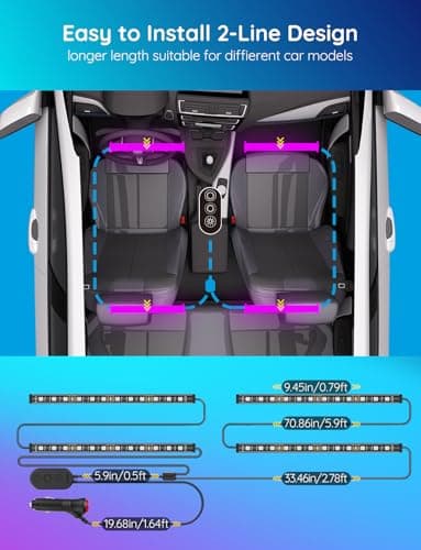 Govee Car LED Lights, RGB Smart Car Interior Lights, App Control — view 4