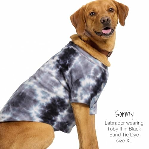 Pet Passion Toby II - The Perfect Tee, 3 Pack Short Sleeve Pet T-Shirt 100% Organic Cotton Tees Clothes for Small, Medium, Large Dogs​​, Black Sand Tie Dye, Small (10-25 lbs) — view 3