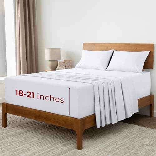 Mellanni Extra Deep King Sheets - 4 PC Iconic Collection Bedding