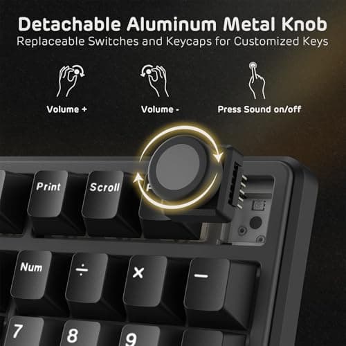 RK ROYAL KLUDGE X104 Full Size Mechanical Keyboard, Wired Creamy Gaming Keyboard with Number Pad and Knob,104-Key Computer Keyboard Linear Switch, RGB Backlit, PBT Keycap, Online Software for Wins/Mac — view 2