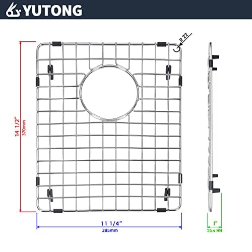 Yutong Kitchen Stainless Steel Sink Bottom Grid with Small Rounded Corner (11.25" x 14.5")