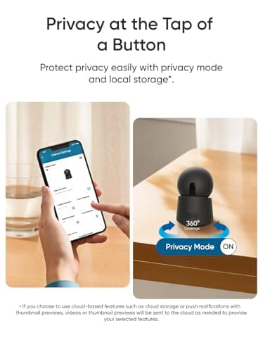 eufy Indoor Cam E30, Latest Generation, 4K UHD Security Camera, 360 Pan-Tilt, Color Night Vision, AI Detection for Human/Pet/Audio/Crying, Human/Pet Auto Tracking, Works with Homekit, Black — view 5