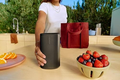 Sonos Play - Portable Bluetooth Speaker with WiFi, Alexa, 24-Hour Battery Life, Charging Base - Black — view 4