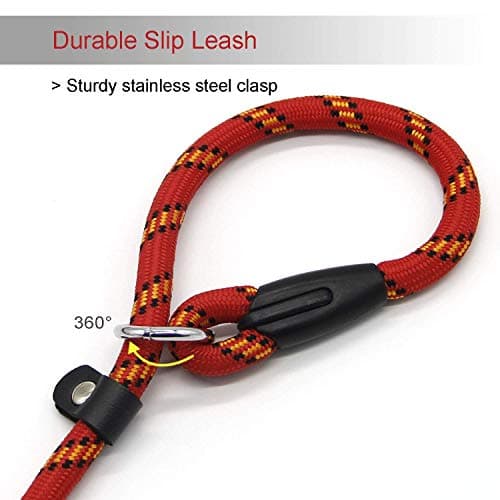 Red Brand 5 FT Adjustable Nylon Dog Rope Leash for Small Medium Dogs 10-80 lb Walking — view 4