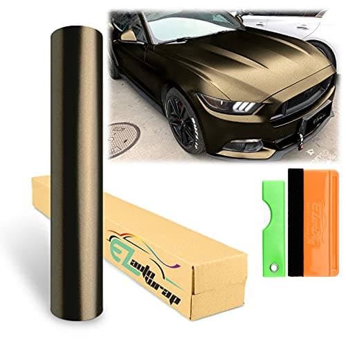 12"x60" (1FTx5FT) Black Bronze Matte Metallic Satin Pearl Vinyl Wrap Sticker Sheet Film Car Auto Vehicle DIY Decal Bubble Free Air Release Self Adhesive Peel and Stick Free Tool Kit