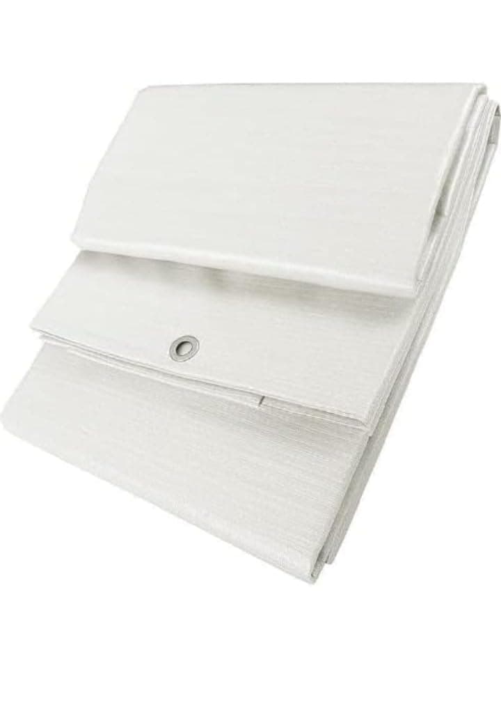 Toldo Reforzado Impermeable, Lona Multiusos con Ojales, 90 Gramos, Multicolor (Blanco, 4X5)