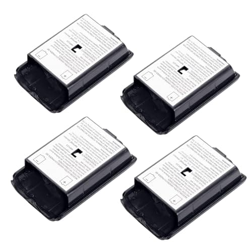 Finera Replacement Battery Pack Cover for Microsoft Xbox 360 Wireless Controller, 4 Pack Black — view 6