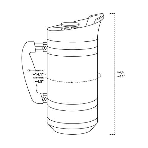 BruTrek® by Planetary Design Basecamp Coffee Press - Double Wall Vacuum Insulated Stainless Steel - Bru-Stop Technology, No Grounds in Coffee, No Spill Lid (Storm Gray, 48 fl.oz) — view 3