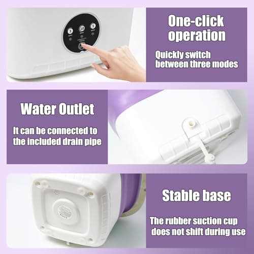 PXNTLA Mini Portable Foldable Washer - 16L Portable Washing Machine, Spin dryer, Small Folding Washing Machine 3 Cleaning Modes for Baby Clothes/Intimate Apparel, for Travel, Home — view 2
