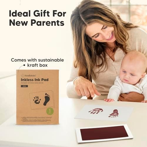 1pk Inkless Baby Hand and Footprint Kit, Mess Free Ink Pad (Auburn, J) — view 8