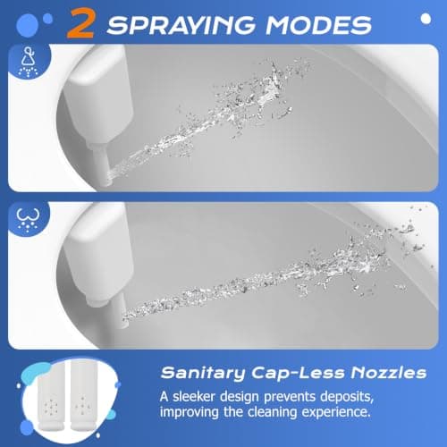 SAMODRA Ultra-Slim Bidet Attachment, Minimalist Non-Electric Dual Nozzle (Frontal & Rear Wash) Adjustable Water Pressure, Fresh Water Bidet Toilet Seat Attachment, Easy to Install