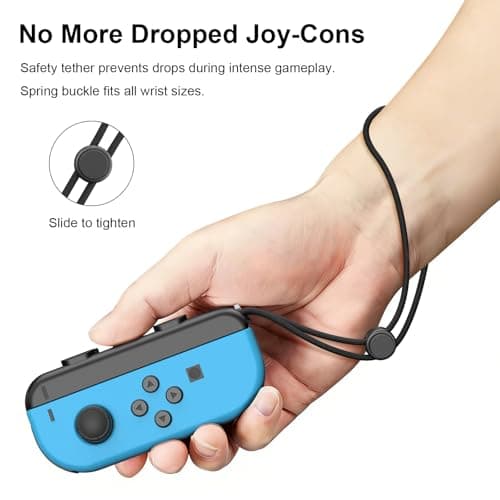 2 Pack Wrist Strap for Switch Joycon, Replacement Accessories for Joy Con Straps (Black) — view 4