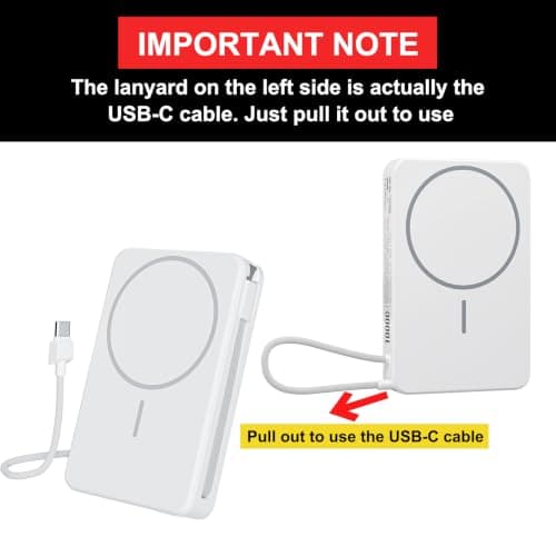 Magnetic Power Bank, 10,000mAh Wireless Portable Charger for Mag-Safe 15W Fast Charging, Battery Pack with USB-C Cable 20W in/Out for iPhone Air/17/16/15/14/13/12/Plus/Pro/Pro Max, AirPods & More