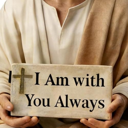 ''I Am with You Always'' Sign Jesus Resin Desk Companion Figurine, 4.7'' Handmade Sitting Design Jesus Statue, Je-sus Ornament for Car Dashboard Desktop, Religious Present — view 4
