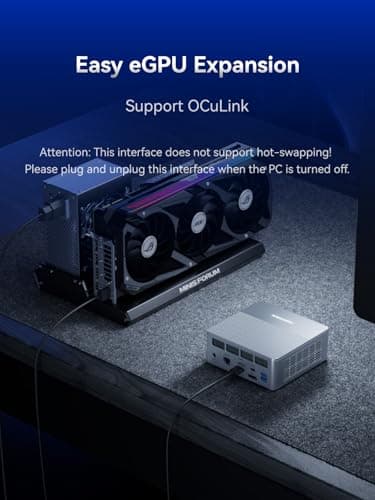 MINISFORUM X1 Lite-255 Mini PC AMD Ryzen 7 255 (8C/16T, Up to 4.9GHz), 64GB DDR5 1TB SSD, USB4/HDMI/DP 8K@60Hz Video Output, 2.5G LAN, OCuLink, Wi-Fi6E, BT5.2, Radeon 780M, Mini Computers Office Home — view 4