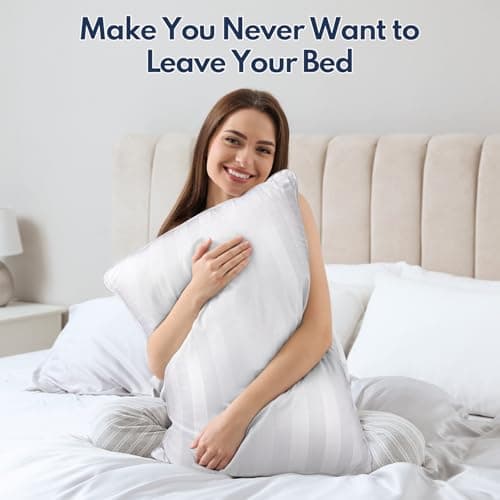 HEYCUZI Pillows Queen Size 2 Pack for Sleeping - Premium Down Alternative Cooling Bed Pillow for Side, Back, and Stomach Sleepers Hotel Quality Fluffy Soft Microfiber Fill Breathable Skin-Friendly — view 2