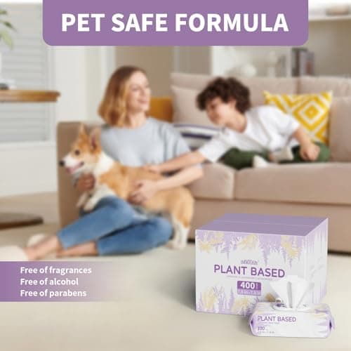 IMMHABI 400 Count Lick-Safe Dog Wipes, Lavender Plant-Based Hypoallergenic Dog Wipes for Paws, Butt, and Anal Gland Care, Cleansing & Deodorizing for Puppies — view 3