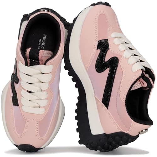Project Cloud Kid Shoes for Girls - Girls Sneakers with Breathable Upper, Lightweight Design, Memory Foam Insole & Non-Slip Outsole (Lecco_K,BLUSCOMBO,1)