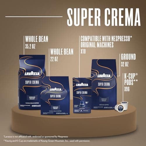 Lavazza Super Crema Whole Bean Coffee, Medium Espresso Roast, Arabica and Robusta Blend, 2.2 lb Bag, Package May Vary (Pack of 1) — view 8