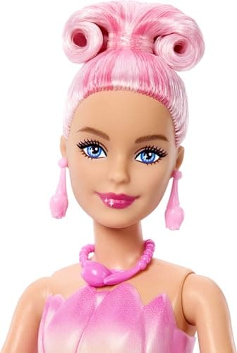 Barbie Petal Pop Scented Doll with Pink Tulip Dress & Accessories, Bouquet Reveal with Pet Bunny & Surprises Like Watering Can, Necklace & Earrings​​​ — view 3