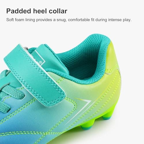 STELLE Kids Soccer Cleats Boys Girls Firm Ground Athletic Outdoor Football Soccer Shoes for Little/Big Kid(GCL005-Prism Pop,1ML) — view 6