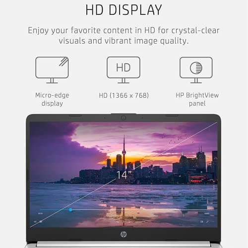 HP Latest Stream 14" HD Laptop, Intel Celeron Processor, 4GB Memory, 64GB eMMC Storage, Fast Charge, HDMI, Up to 11 Hours Long Battery Life, Office 365 1-Year, Win 11 S, Microfiber Bundle, White — view 4