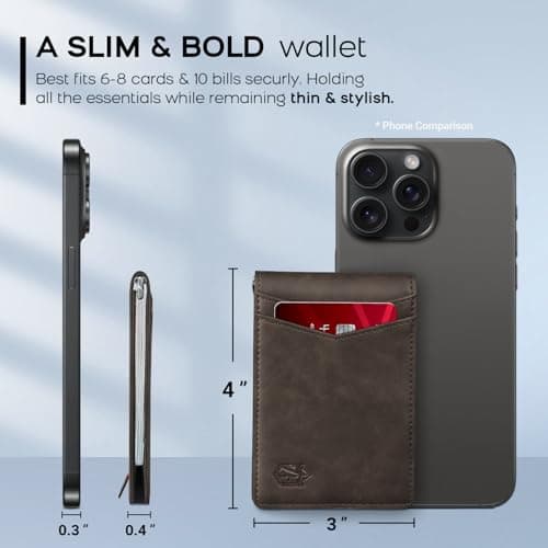 Zitahli Wallet for Men-6 Slots ID Window-Mens Wallets-Slim Wallet Classic Spring Money Clip RFID Blocking-Gift for Men — view 4