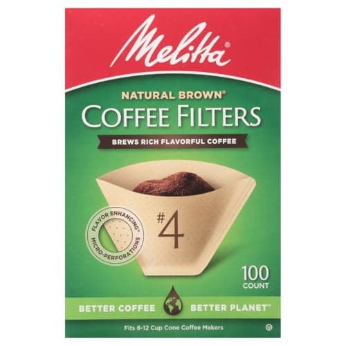 Melitta #4 Unbleached Coffee Filters, Premium, Natural Brown, Flavor Enhancing Coffee Filters for 8-12 Cup Coffee Makers, Kosher Certified, Compostable, 100 Count (Pack of 3) — view 10