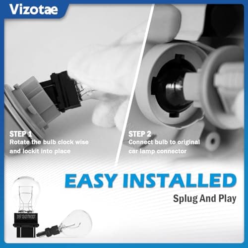 Vizotae 2PCS 3157 P27/7W 12V Mini Bulb Car Turn Signal Halogen Light Bulbs — view 2