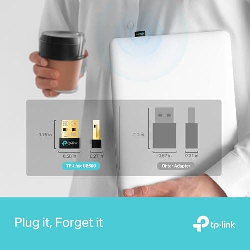TP-Link USB Bluetooth Adapter for PC - Bluetooth 5.4 Dongle Receiver, Plug and Play, Nano Design, EDR & BLE, Supports Windows 11/10/8.1/7 for Desktop, Laptop, Keyboard, Mouse, etc (UB500) — view 4