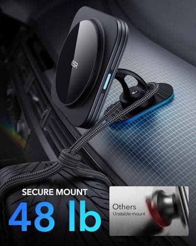 ESR for MagSafe Car Mount Charger,15W Magnetic Wireless Car Charger, for MagSafe Car Charging, Air Vent Dashboard Phone Holder Mount for iPhone Air 17 Pro Max 16 15 14 13 12, Galaxy S26, Fast Charging — view 6
