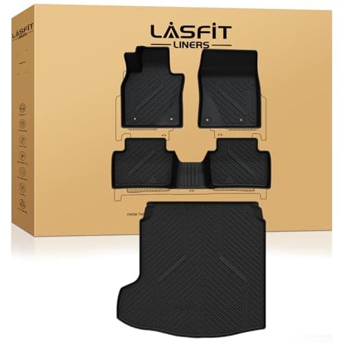 LASFIT Floor Mats & Cargo Liner for Mazda 3 2019-2026(Only fit Sedan AWD & FWD),Dual Anti-Slip & Deep Dish Custom All Weather TPE Waterproof Car Mat & Trunk Mats for Mazda 3 2019-2026 Accessories