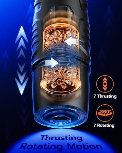 Automatic Male Masturbator Sex Toys for Men - EINSEO Adult Male Sex Toys Penis Pump with 7 Thrusting & Rotating Modes, Pocket Pussy Sex Machine with LCD Display & Suction Base Adult Sex Toy & Games — view 2