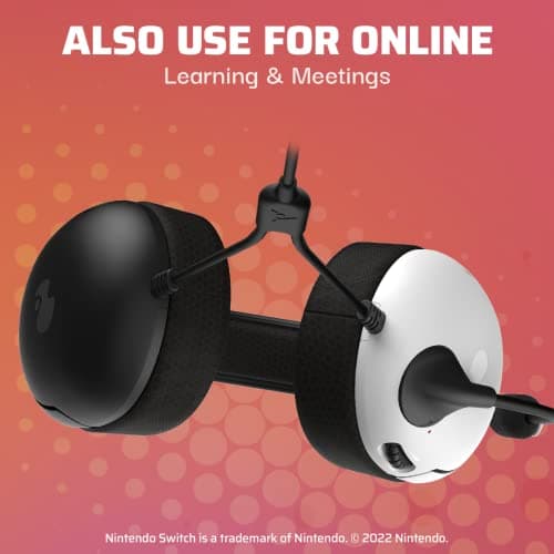 PDP Gaming AIRLITE Stereo Headset with Mic for Nintendo Switch/Switch Lite/OLED - Wired Power Noise Cancelling Microphone, Lightweight, Soft Comfort On Ear Headphones (Black & White) — view 5
