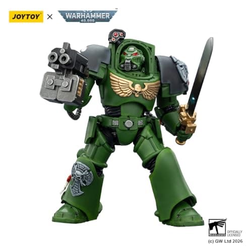 JOYTOY Action Figures Warhammer 40K Terminator Squad 1/18 Movable Model Collectible Figurine Ages 15+ (Salamanders Terminator 1 with Power Sword and Storm Bolter) — view 4