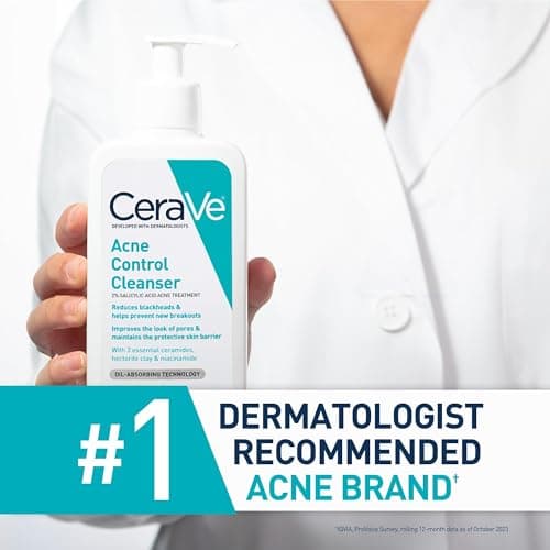 CeraVe Acne Treatment Face Wash, Salicylic Acid Cleanser with Purifying Clay, Niacinamide, and Ceramides, Pore Control and Blackhead Remover, 8 Ounce — view 4
