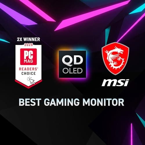 MSI MPG 271QR QD-OLED X50 27-inch 2560 x 1440 (QHD) Gaming Monitor, 500Hz, AMD Adaptive-Sync, HDR Ready, HDMI, VGA Port, VESA Mountable, Tilt, 4-Side Slim Bezel, 0.03ms, Black