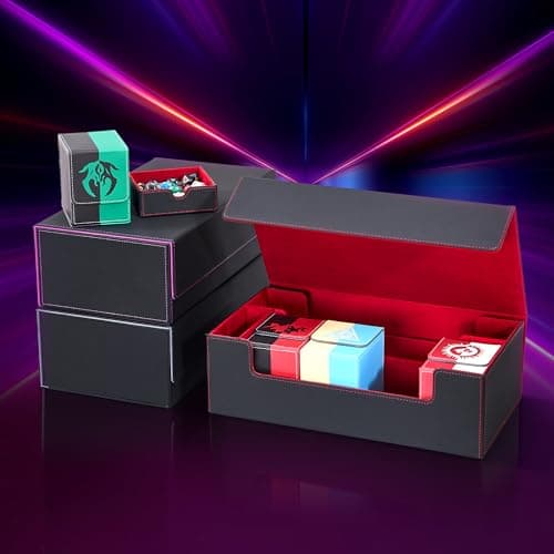 Zettokete MTG Card Box Set with 4 MTG Deck Box, 8 Dividers, Dice Compartment/Playmat Slot, Trading Card Storage Organizer Fits for Magic, TCG, CCG, Black/Grey — view 5